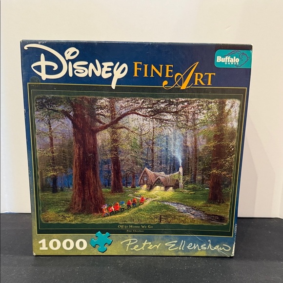 🔴2/$25🔴Disney Fine Art Snow White Off To Home We Go Puzzle Ellenshaw 7 Dwarfs - Picture 1 of 4